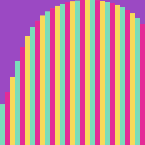 Gif colorata astratta formata da linee e cerchi in movimento