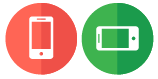 Icone di un telefonino, una rossa e una verde, che rappresentano il giusto orientamento del dispositivo da cui si guarda la versione per telefonini della pagina